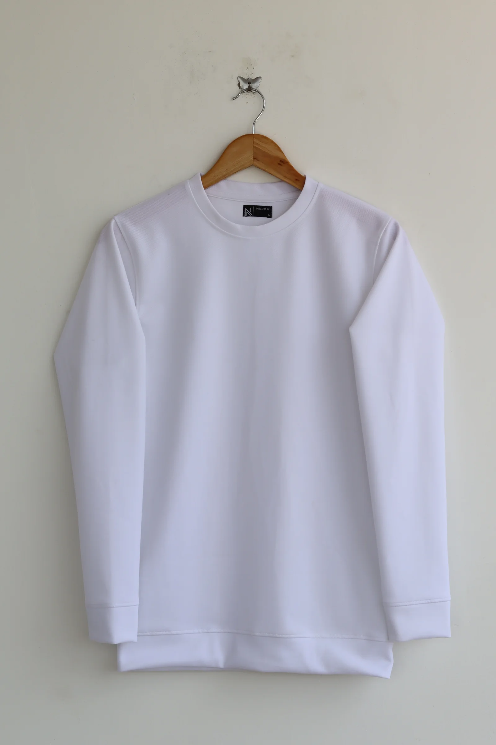Plain Full Hand T-Shirt Lycra (White)